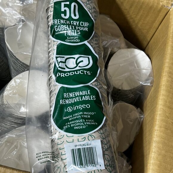 12 Packages of 50 Count Ea. (600 Total) Large New French Fry Cups by Eco Product
